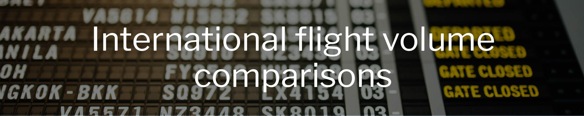 International flight volume metrics 2021